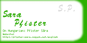 sara pfister business card